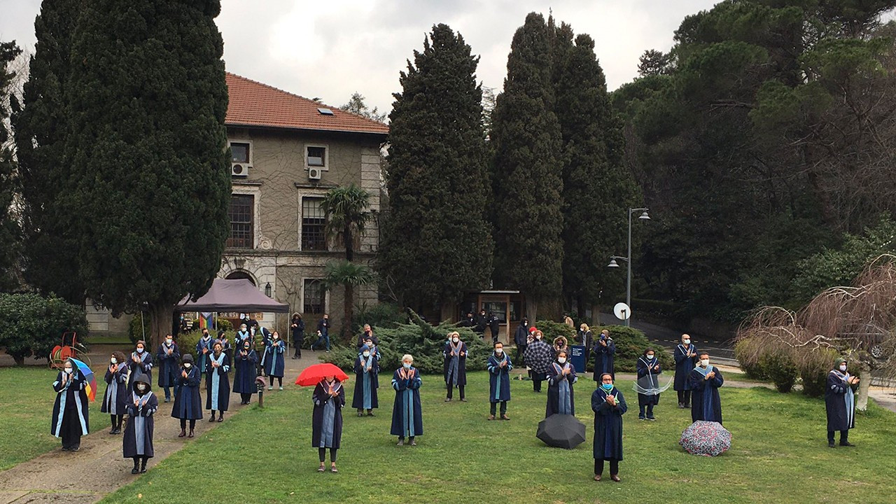 Boğaziçi continues rector protest on first day of Spring Semester