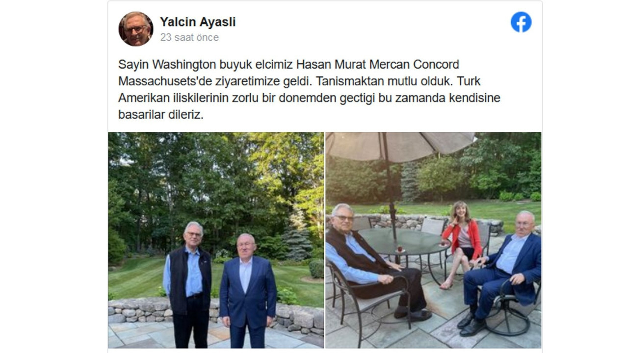 Yalçın Ayaslı receives visit from Murat Mercan. 
