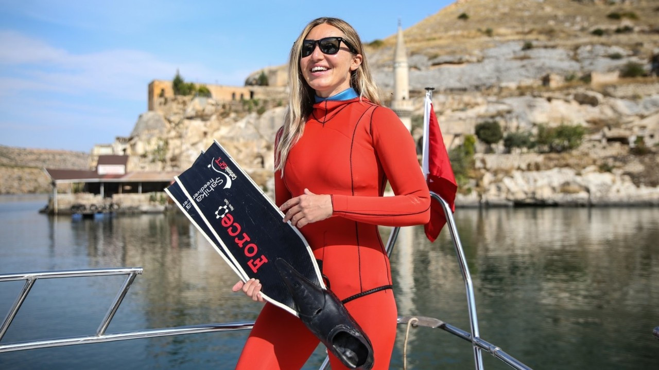 Turkish diver Şahika Ercümen says feels safer underwater than on street