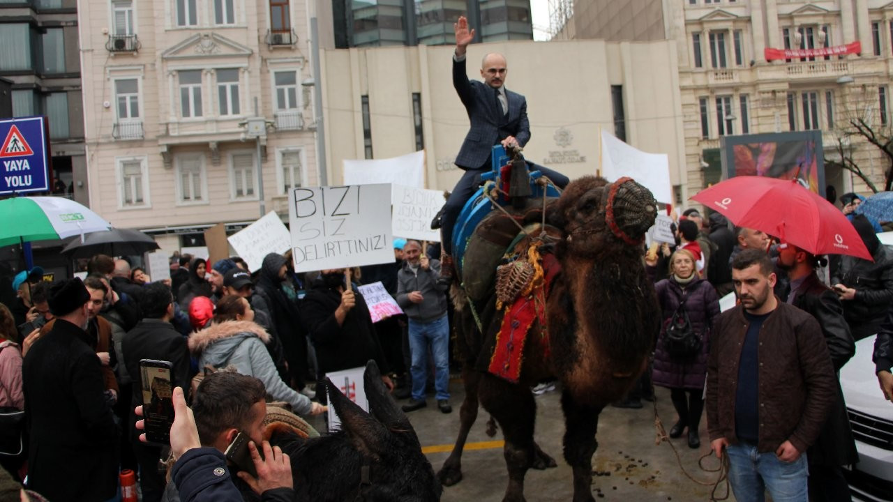 Turkish anti-vaccine group protests PCR mandate for travellers with camels