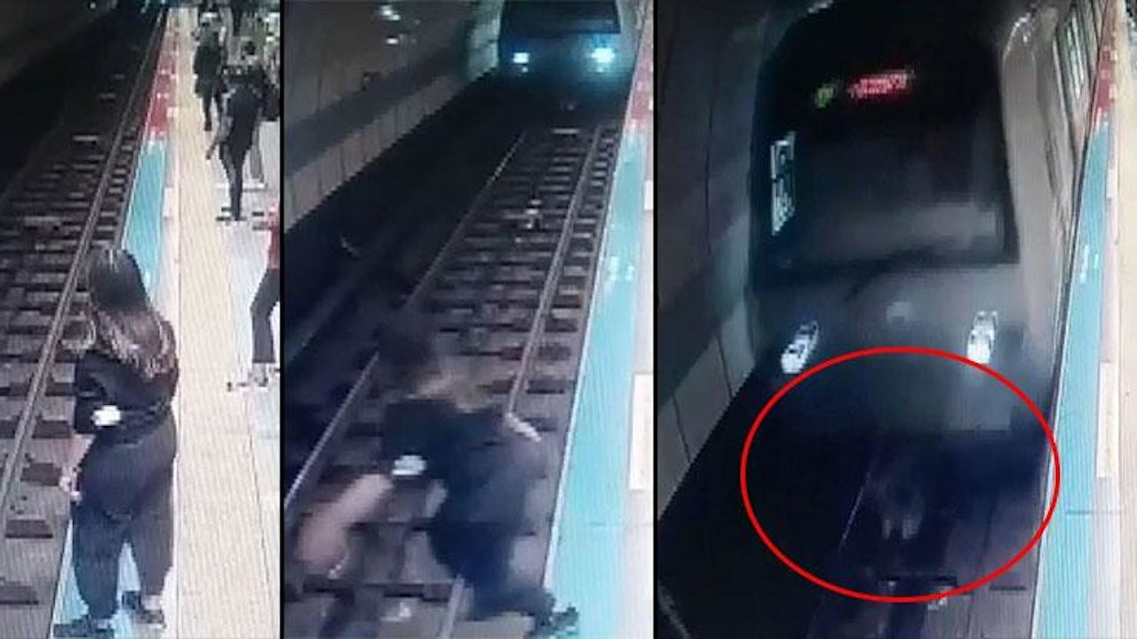 Woman miraculously survives after jumping under subway train in Turkey