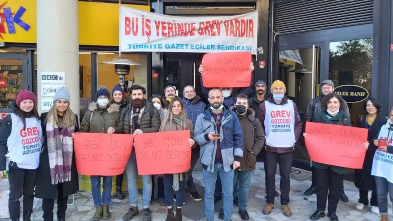 Gazete Duvar journalists visit colleagues at BBC Istanbul Bureau to support their strike