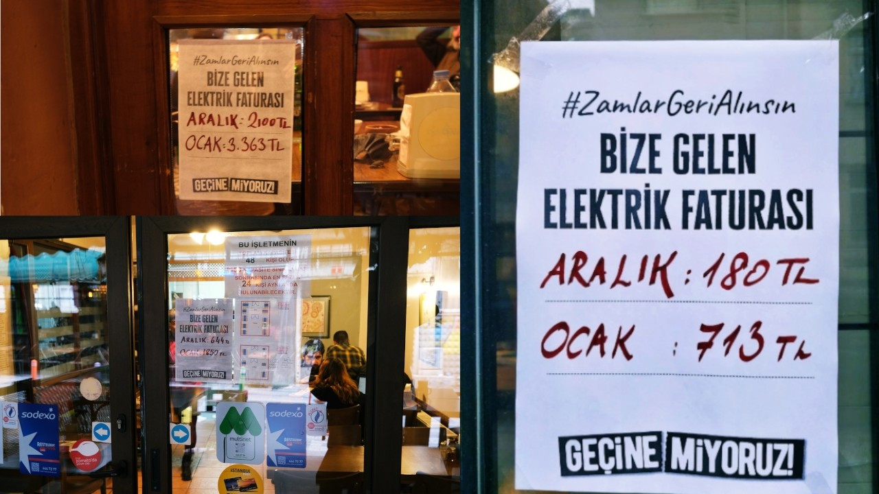 Turkish shopkeepers post exorbitant electricity bills in windows in protest
