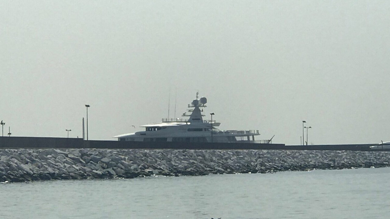 Yacht owned by former Russian President Medvedev docks in Istanbul