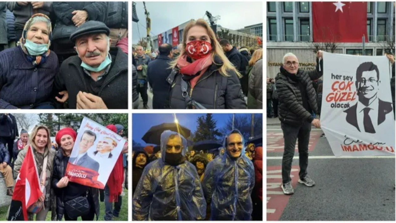 Thousands protest Istanbul Mayor İmamoğlu's conviction in front of municipality building
