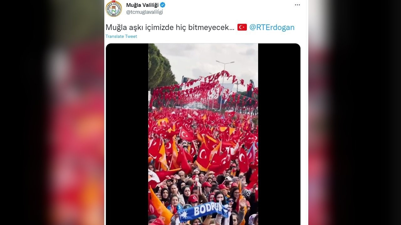 Muğla Governor's Office tweets partisan video on ruling AKP