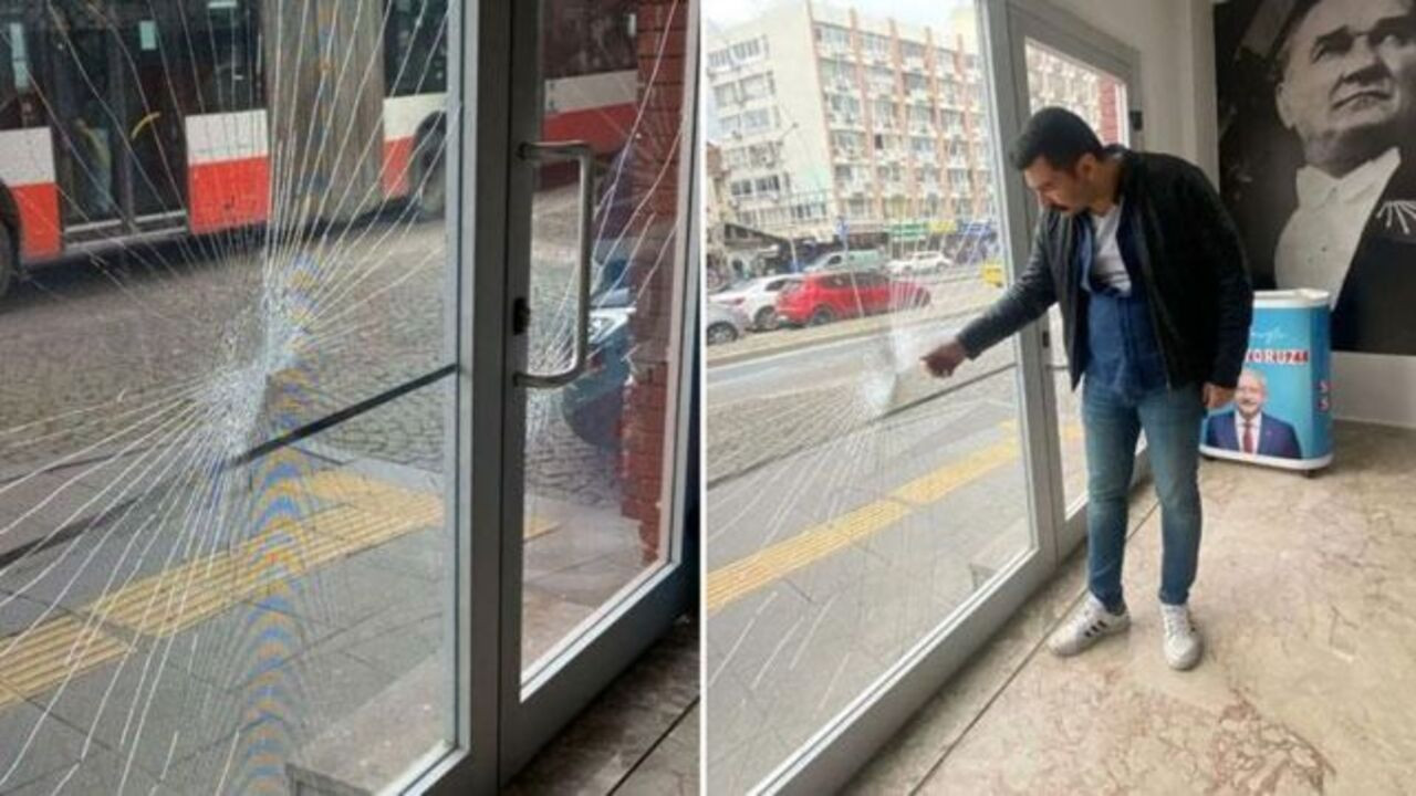 Main opposition CHP's İzmir election office attacked with stones