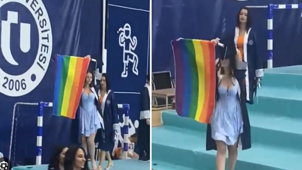 Turkish university targets student for unfurling LGBTI+ flag at graduation ceremony