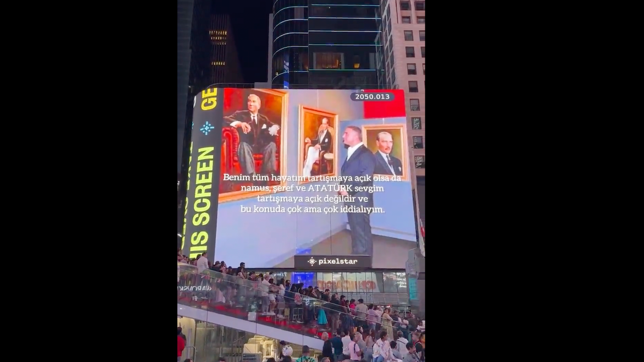 Mafia boss Sedat Peker shares message for Turkish Republic’s centennial in Times Square