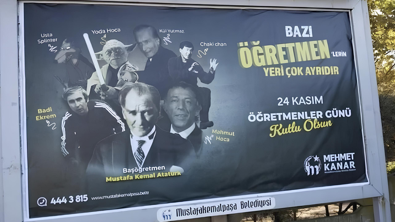 Municipality removes poster featuring Atatürk with popular figures