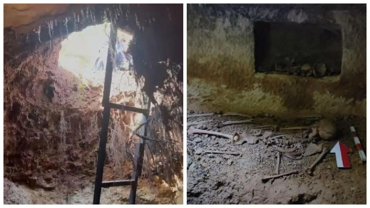 Collapsed garden reveals Roman tomb chamber in Gaziantep province