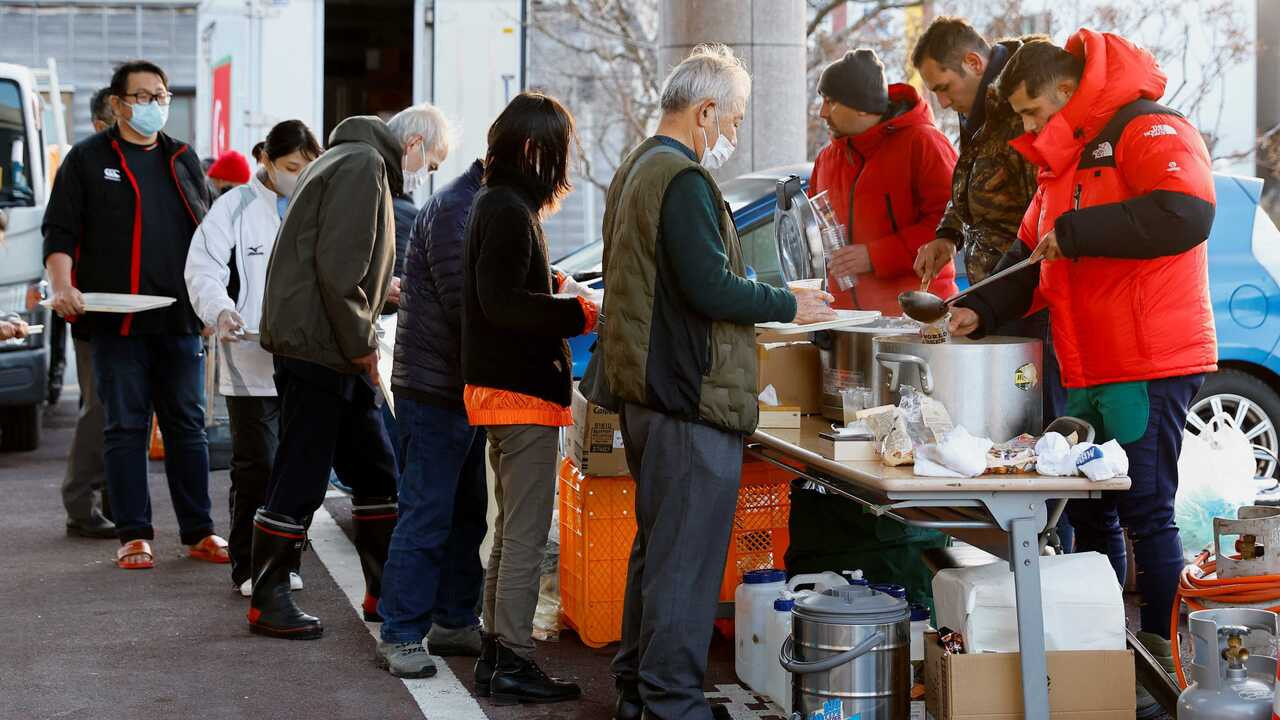 Turkish volunteer serve up meals for Japan's earthquake victims