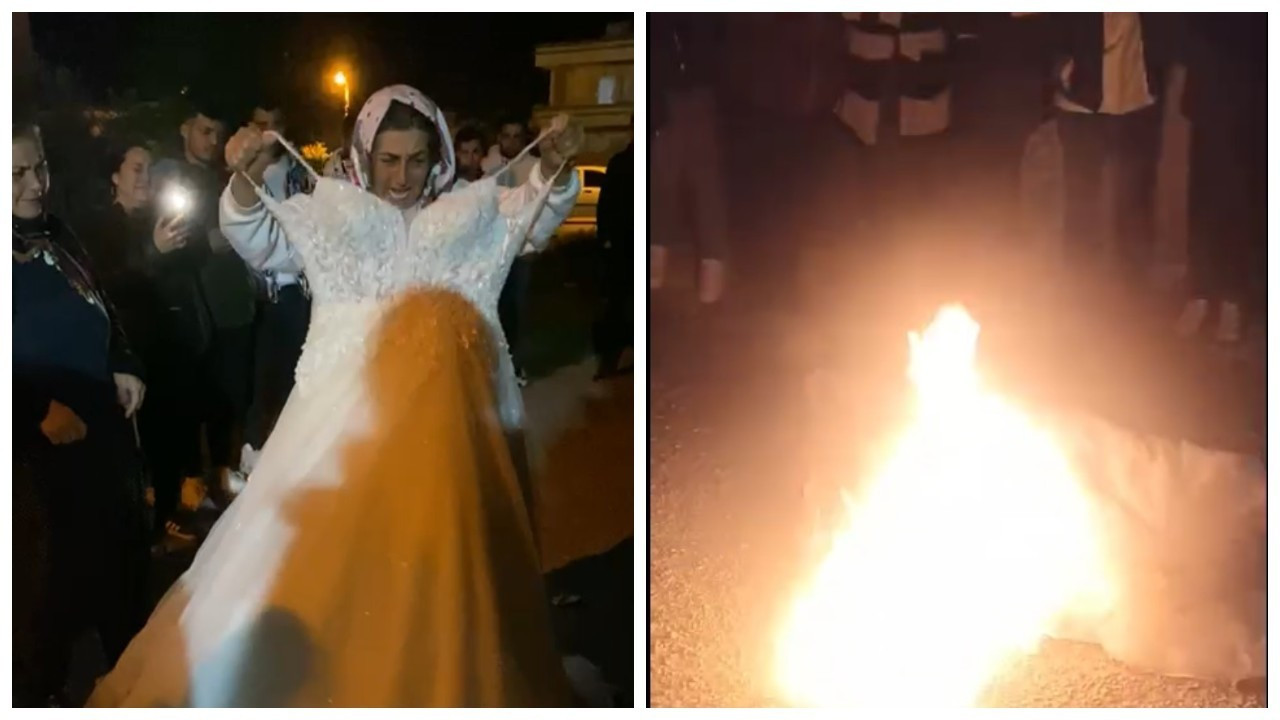 Mother of femicide victim burns daughter’s wedding gown in protest