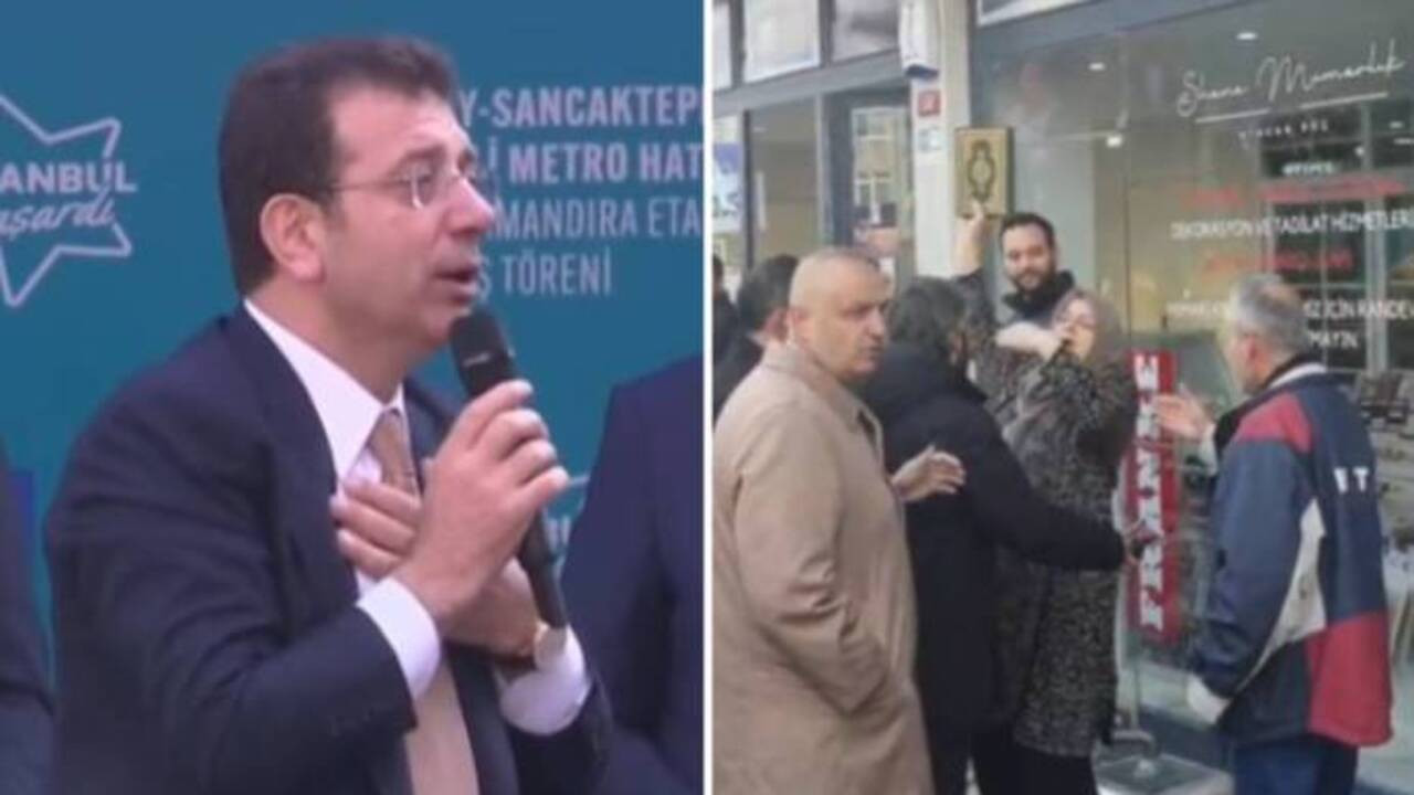 Woman shouts ‘liar’ at İmamoğlu with Quran in hand during speech