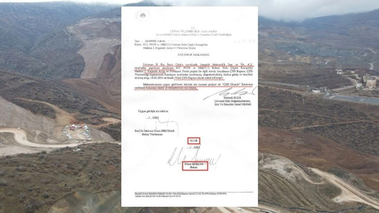 CHP reveals İliç mine capacity increase approval document signed by Murat Kurum