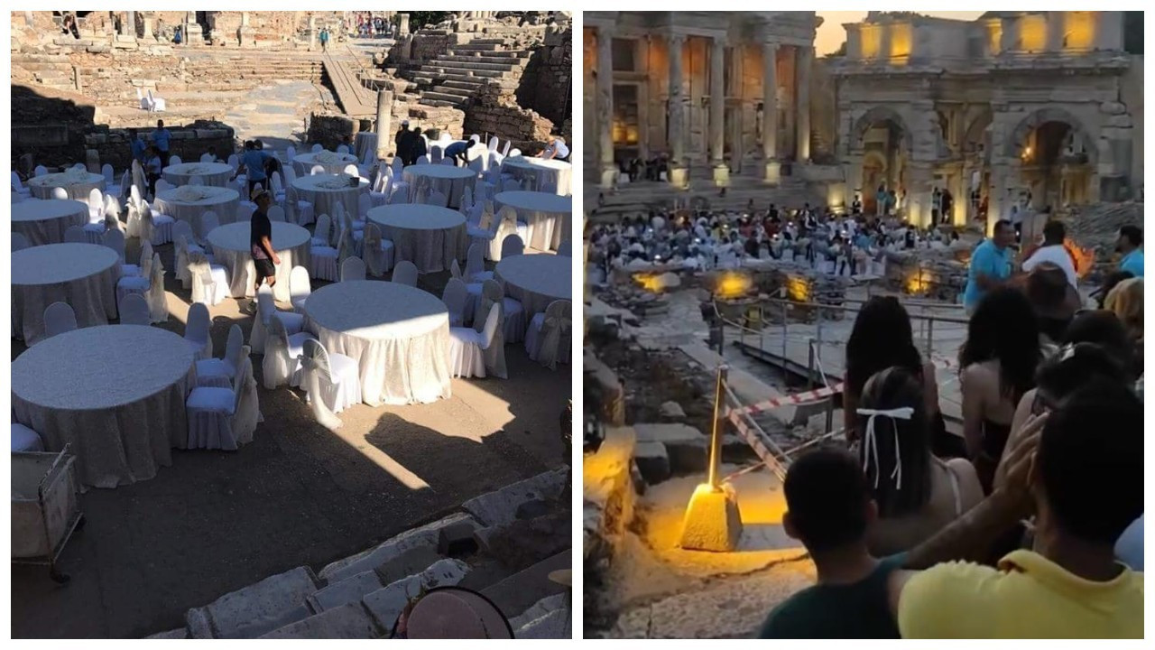 Visitors protest exclusive event held in Ephesus Ancient City