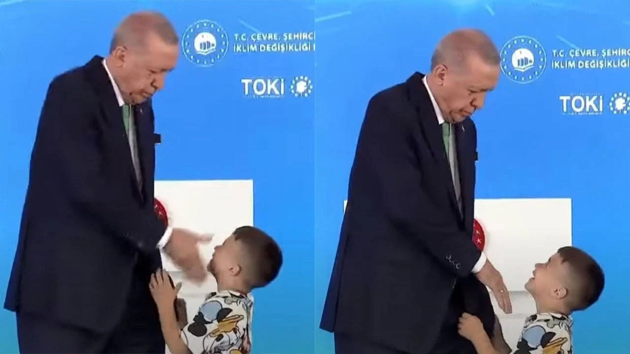 Erdoğan slaps child for not kissing his hand