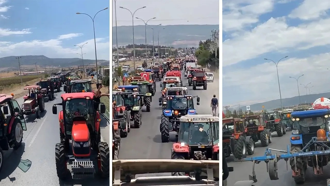 Convoy of farmers in southeast Turkey block road demanding better prices