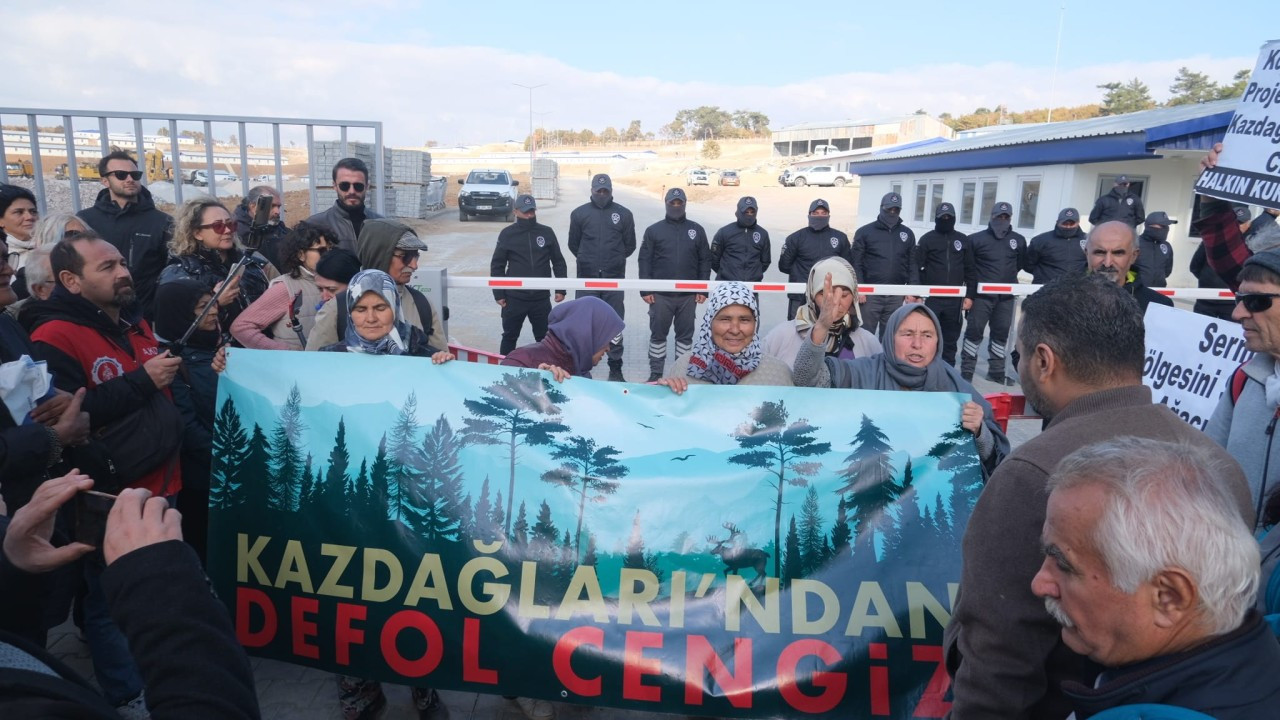 Locals protest tree cutting by Cengiz Holding at Kaz Mountains