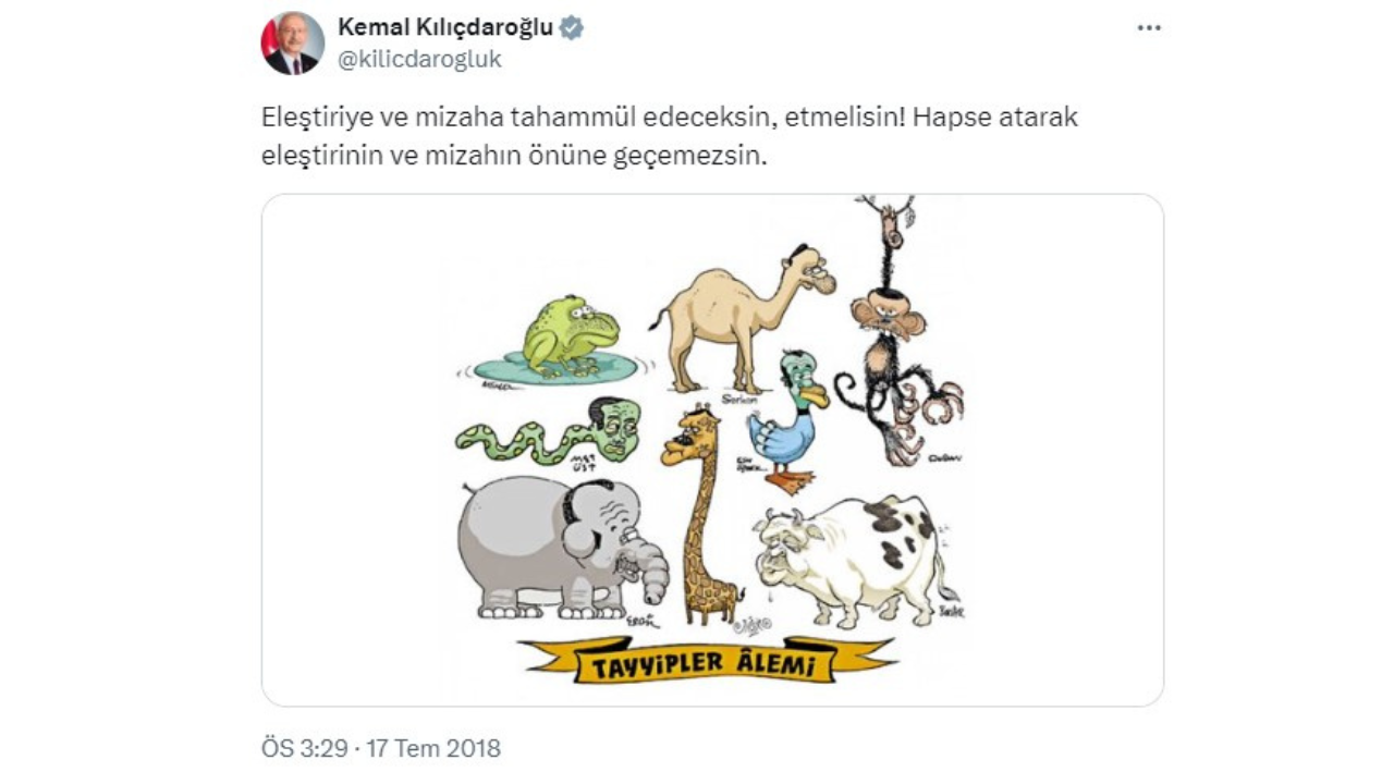 Former MP sentenced to jail for retweeting cartoon of Erdoğan