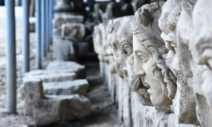 17 masks unearthed at ancient theater of Stratonikeia