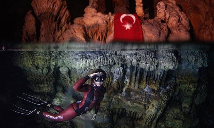 Turkish diver breaks world record, dedicates to soldiers