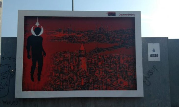 Six detained over drawing on billboard found to be 'degrading Turkish flag'