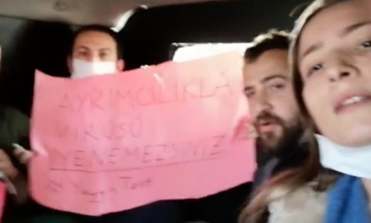 Police detain healthcare workers in Ankara while making a statement to demand equal COVID-19 precautions for all