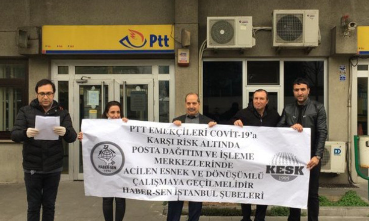 Turkish postal employees worried about the lack of basic coronavirus precautions at workplace