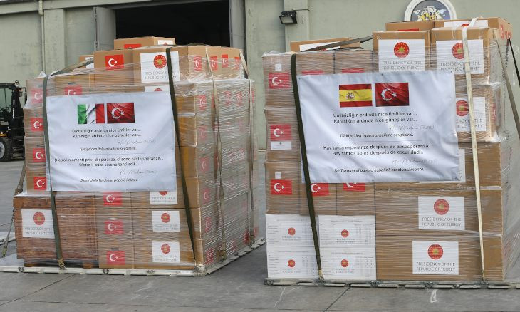 Turkey sends medical aid packages with Rumi's words on to Italy, Spain
