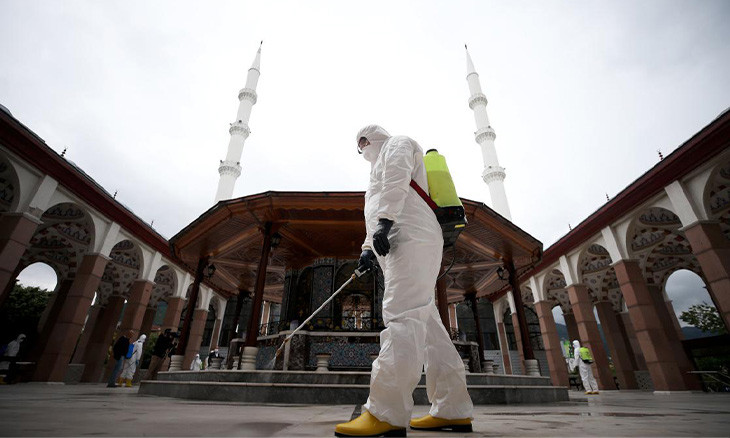 Turkey's top religious authority mandates masks and social distancing for worshippers as mosques reopen