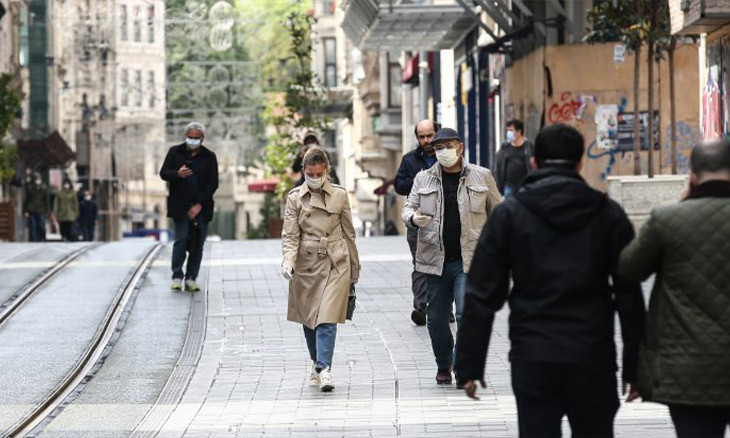 Surgical masks and three-meters distance now mandatory on Istanbul's  Istiklal Avenue