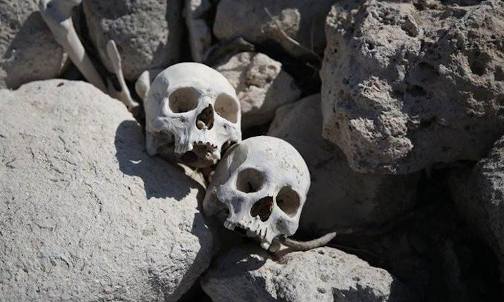 40 skulls believed to be belonging to unsolved murder victims found in a cave in southeastern Turkey