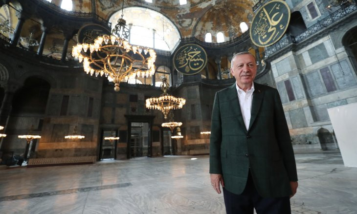 Erdoğan visits Hagia Sophia ahead of its reopening as a mosque