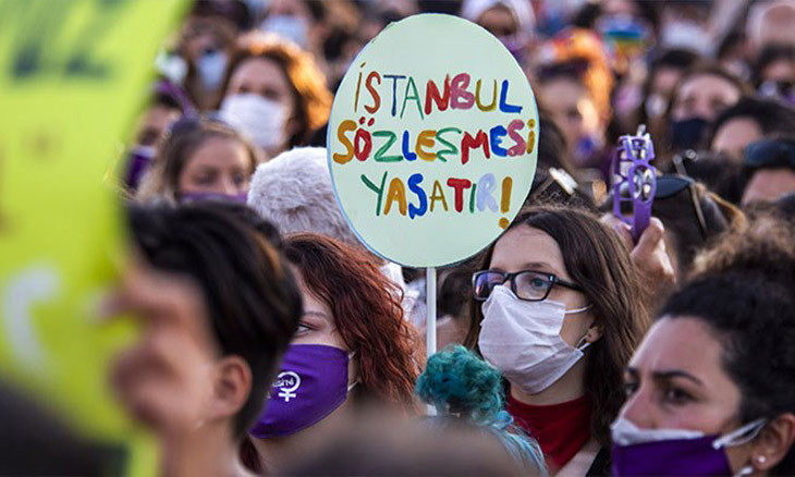 Women oppose gov't efforts to withdraw from Istanbul Convention, say 'It's up to us!'