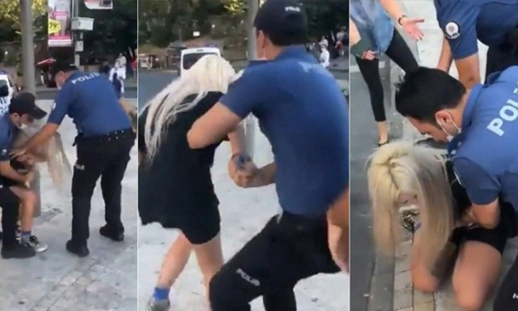 Turkish police batter, detain woman for 'not wearing her mask properly'