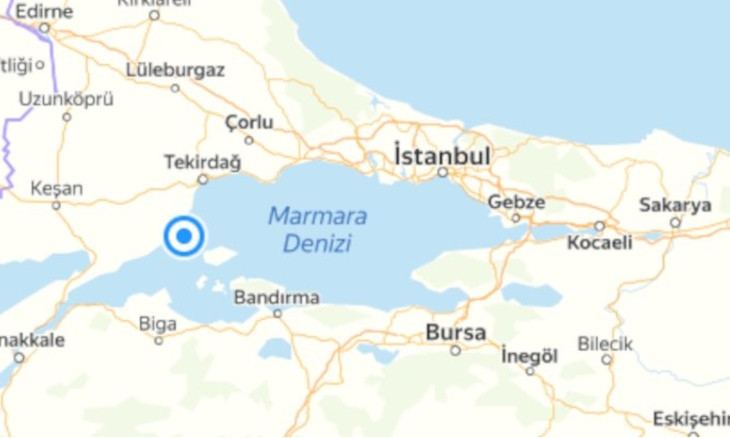 Magnitude 4.1 earthquake strikes in Marmara Sea