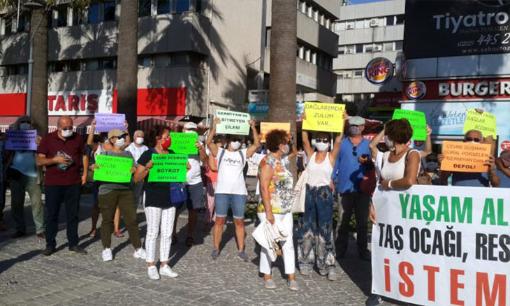 Locals, activists protest 'illegal' wind energy plant in Aegean İzmir