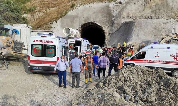 Deadly explosion highlights grim working conditions on tunnel construction site in northeast Turkey