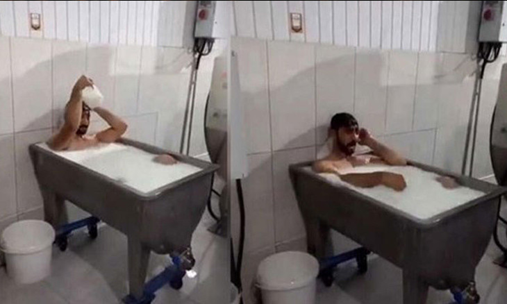 Turkish worker arrested over milk bath in factory tank